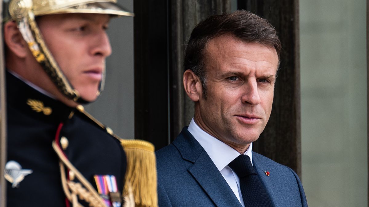 French President Emmanuel Macron is at the Elysee Palace for the visit of Congo's President Felix Tshisekedi in Paris, France, on April 30, 2024. (Photo by Andrea Savorani Neri/NurPhoto via Getty Images)