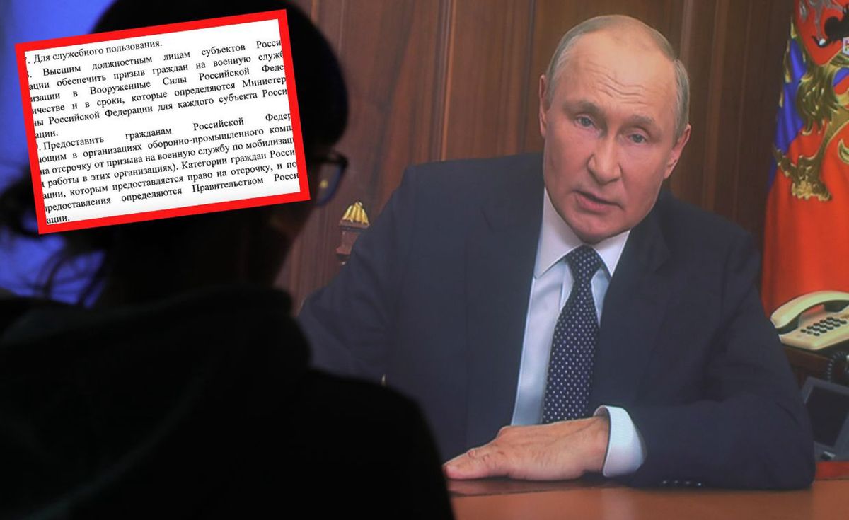 Dekret Putina o mobilizacji. Ukryto jeden punkt dokumentu
