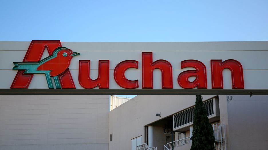 MARSEILLE, FRANCE - 2024/11/13: An Auchan logo seen on the hypermarket in Marseille. The distribution group is experiencing great difficulties and has announced that it wants to close around ten stores in France and cut 2,389 jobs.
In France. (Photo by Denis Thaust/SOPA Images/LightRocket via Getty Images)