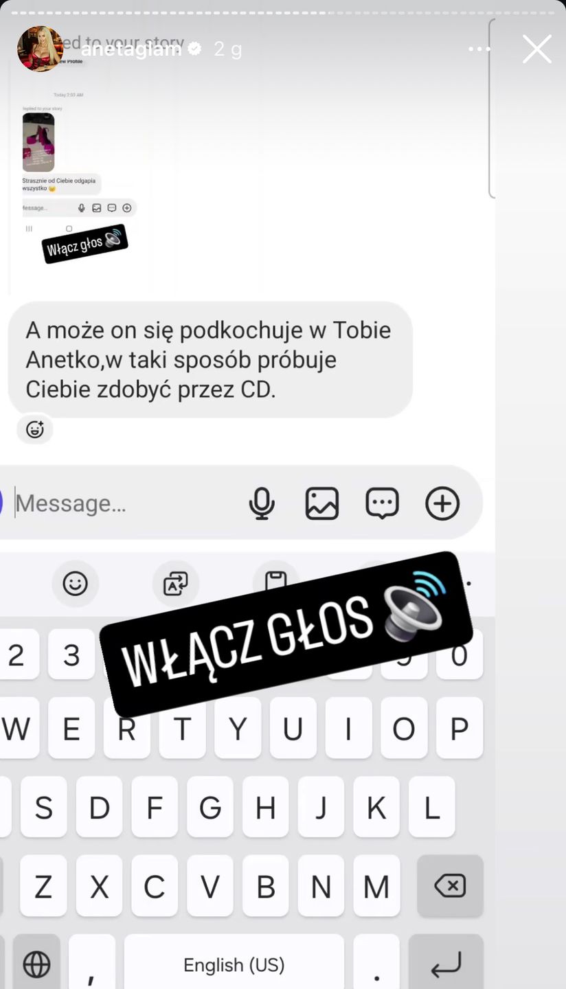 Aneta Glam twierdzi, że partner Caroline Derpieński ją podrywał