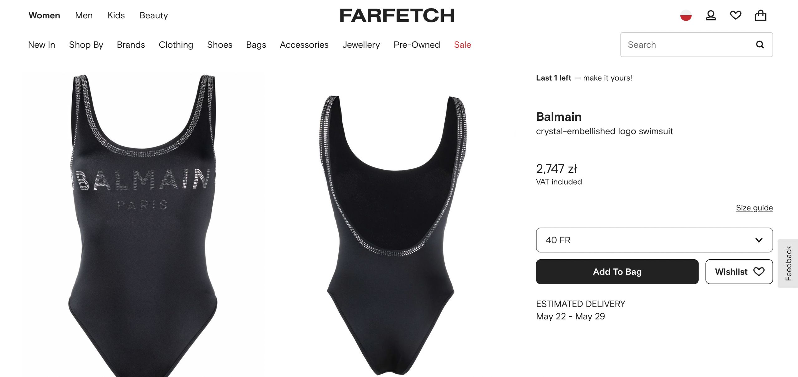 Strój kąpielowy Balmain za prawie 3 tysiące