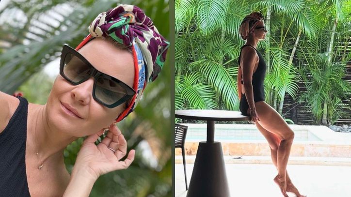 Małgorzata Kożuchowska pręży się w kostiumie kąpielowym