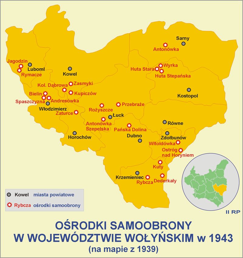 Ośrodki samoobrony w województwie wołyńskim w 1943