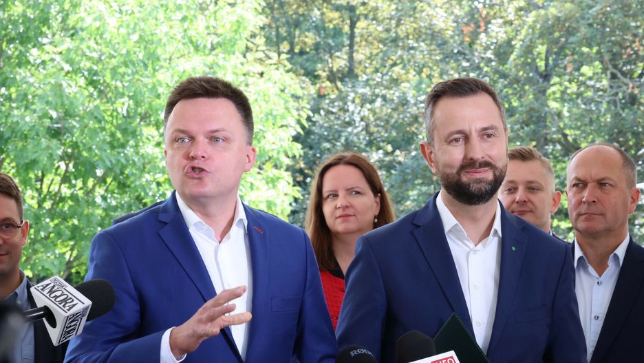 Trzecia Droga zaprezentowa?a umow? koalicyjn?
09.08.2023 Warszawa Konferencja Trzeciej Drogi
Fot Jacek Dominski/REPORTER
n/z: Szymon Holownia, Wladyslaw Kosiniak-Kamysz
Jacek Dominski/REPORTER