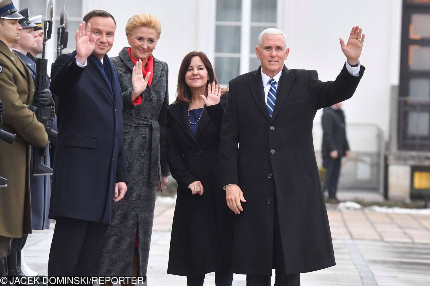 Agata Duda na spotkaniu z wiceprezydentem USA, Michaelem Pencem