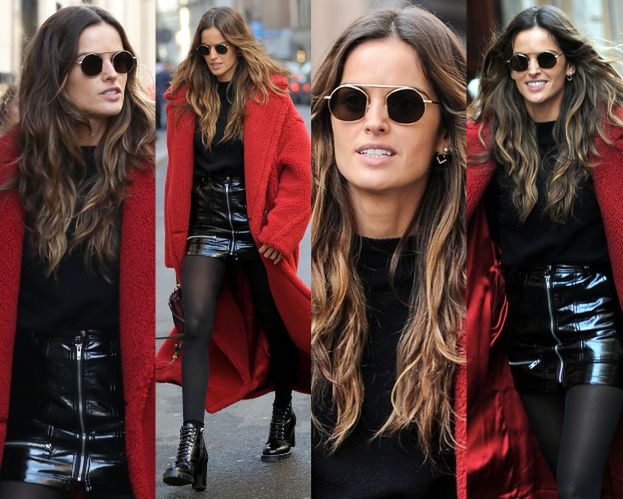 #TRENDY: Izabel Goulart w pluszowym płaszczu