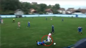 Horror w piłkarskim meczu. Zawodnik stracił jądro po ostrym faulu (wideo)