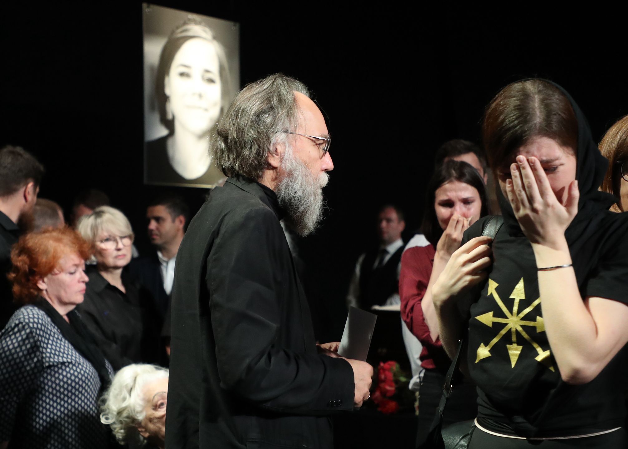 Aleksandr Dugin na uroczystości żałobnej