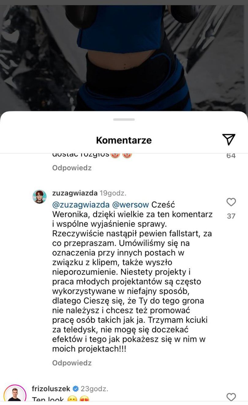 Projektantka oskarżyła Wersow o nieoznaczenie współpracy. Influencerka odpowiedziała