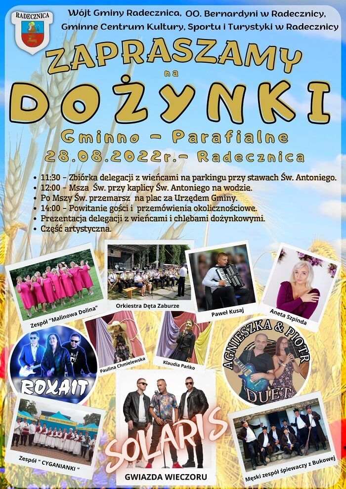 Dożynki Gminy Radecznica 2022 - program