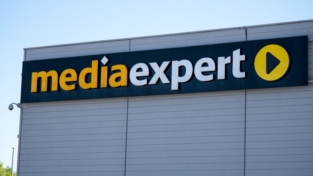 A Media Expert shop with a brand logo sign is seen in Krakow, Poland, on May 10, 2026. Media Expert is a Polish chain of supermarkets offering RTV, AGD, electronics, appliances, computers, software, and multimedia. (Photo by Marcin Golba/NurPhoto via Getty Images)