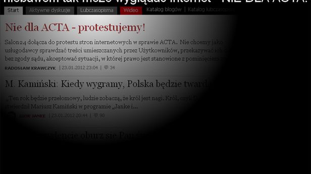Polski blackout. Internet protestuje przeciwko ACTA 1