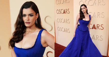 Oscary 2026. Barbie Ferreira zaprezentowała MOCNO ODCHUDZONĄ sylwetkę w niebieskiej sukni z dekoltem (ZDJĘCIA)