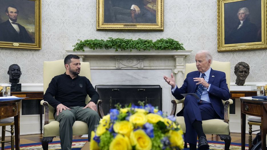 Temporary
President Joe Biden meets with Ukraine's President Volodymyr Zelenskyy in the Oval Office of the White House in Washington, Thursday, Sept. 26, 2024. (AP Photo/Susan Walsh)
Susan Walsh