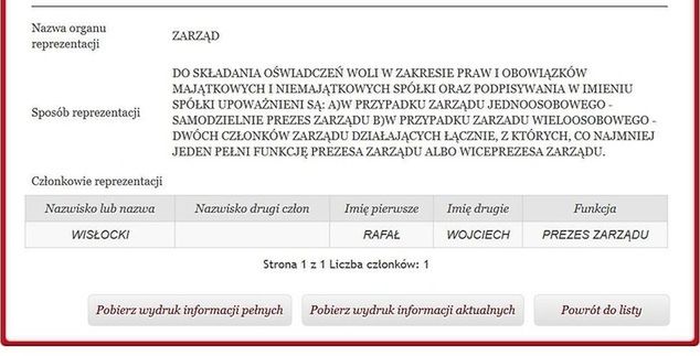 Screen z rejestru KRS