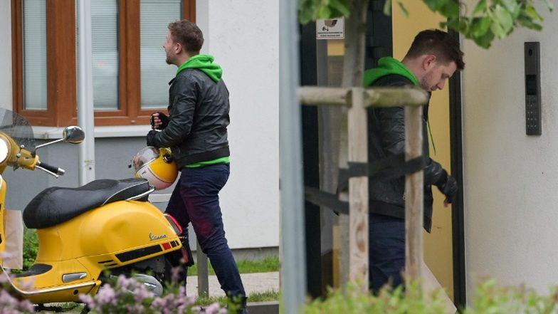 Antek Królikowski pod domem Joanny Opozdy