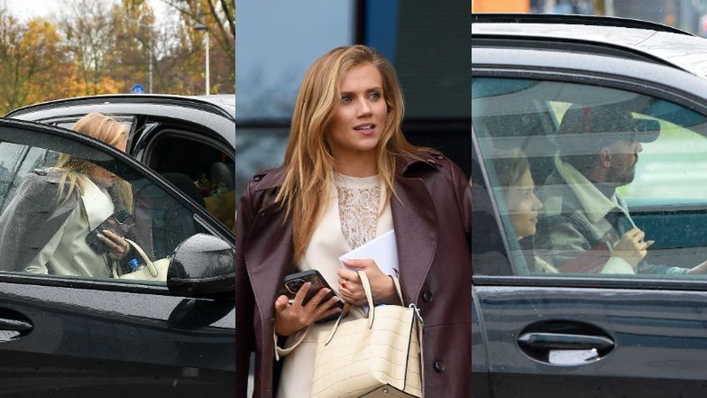 Marcin Rogacewicz odbiera Agnieszkę Kaczorowską z sądu