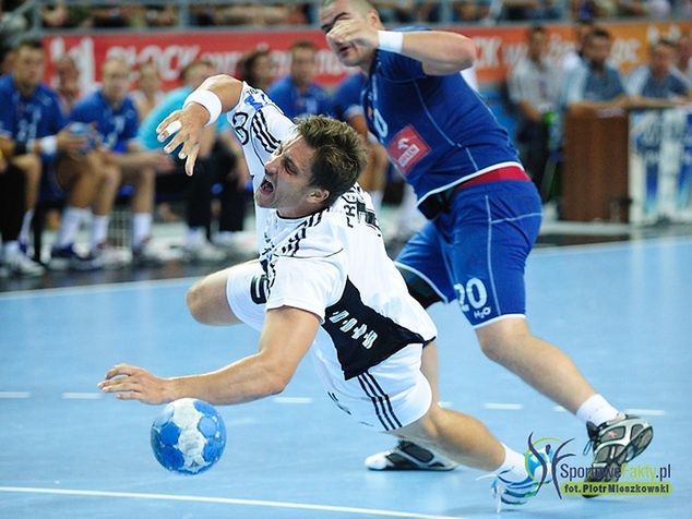 Marcus Ahlm podczas towarzyskiego meczu z Orlen Wisłą