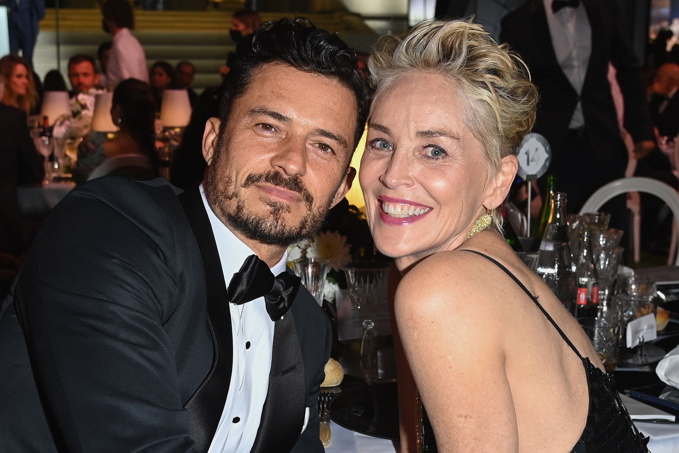 Sharon Stone i Orlando Bloom na gali amfAR