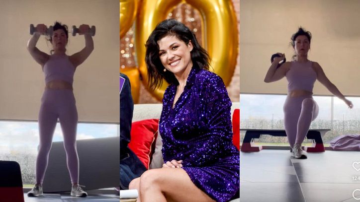 Rozczochrana Katarzyna Cichopek w wersji saute motywuje ćwiczeń