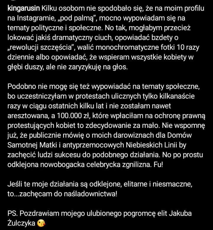 Kinga Rusin udowadnia, że nie jest elitą