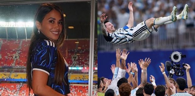 Antonela Roccuzzo, najwierniejsza kibicka Messiego, razem z DZIEĆMI dopingowała MĘŻA. "NAPRZÓD!" (ZDJĘCIA)