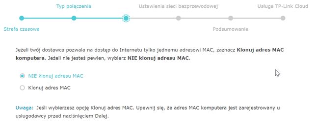 Klonowanie adresu MAC