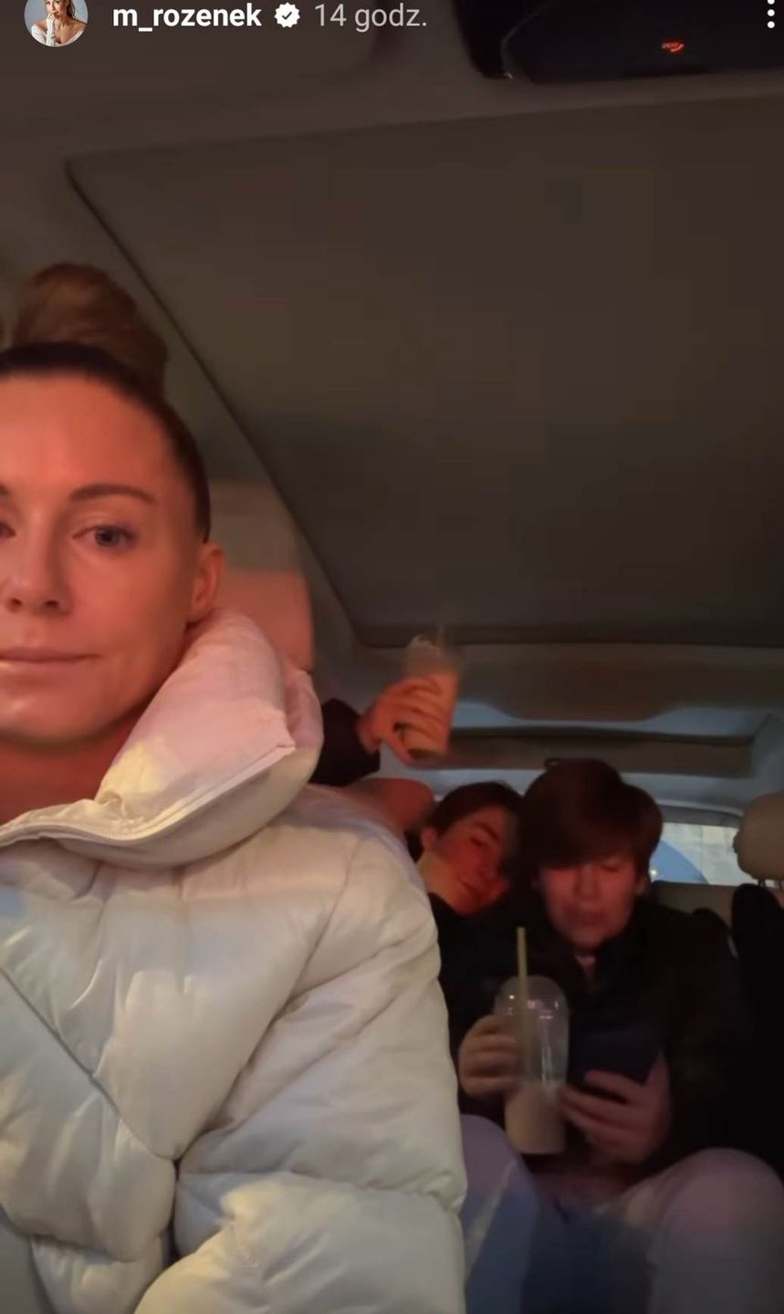 Małgorzata Rozenek z synami po siłowni