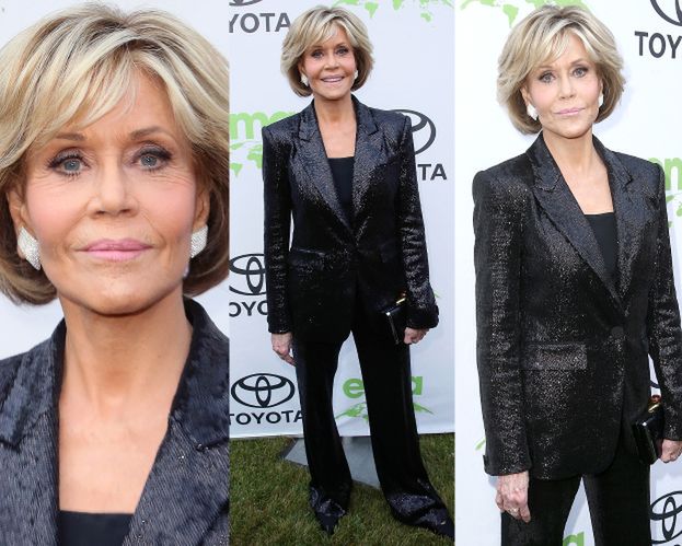80-letnia Jane Fonda pozuje z przydeptanymi nogawkami