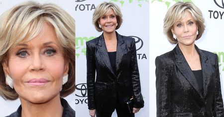 80-letnia Jane Fonda pozuje z przydeptanymi nogawkami