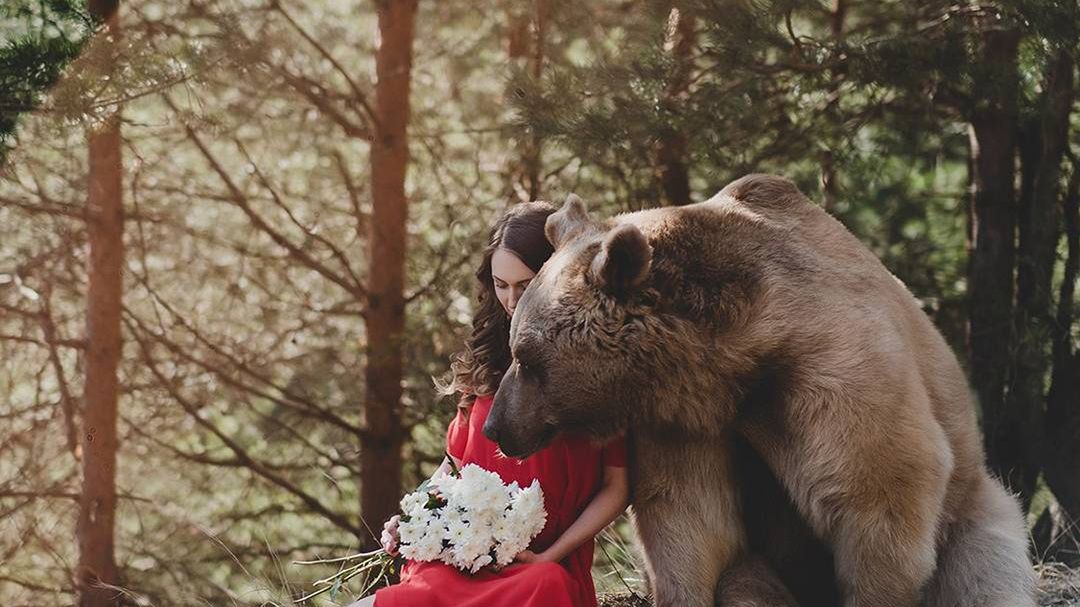 Rosyjska fotografka tworzy bajkowe portrety z pomocą... niedźwiedzia 1