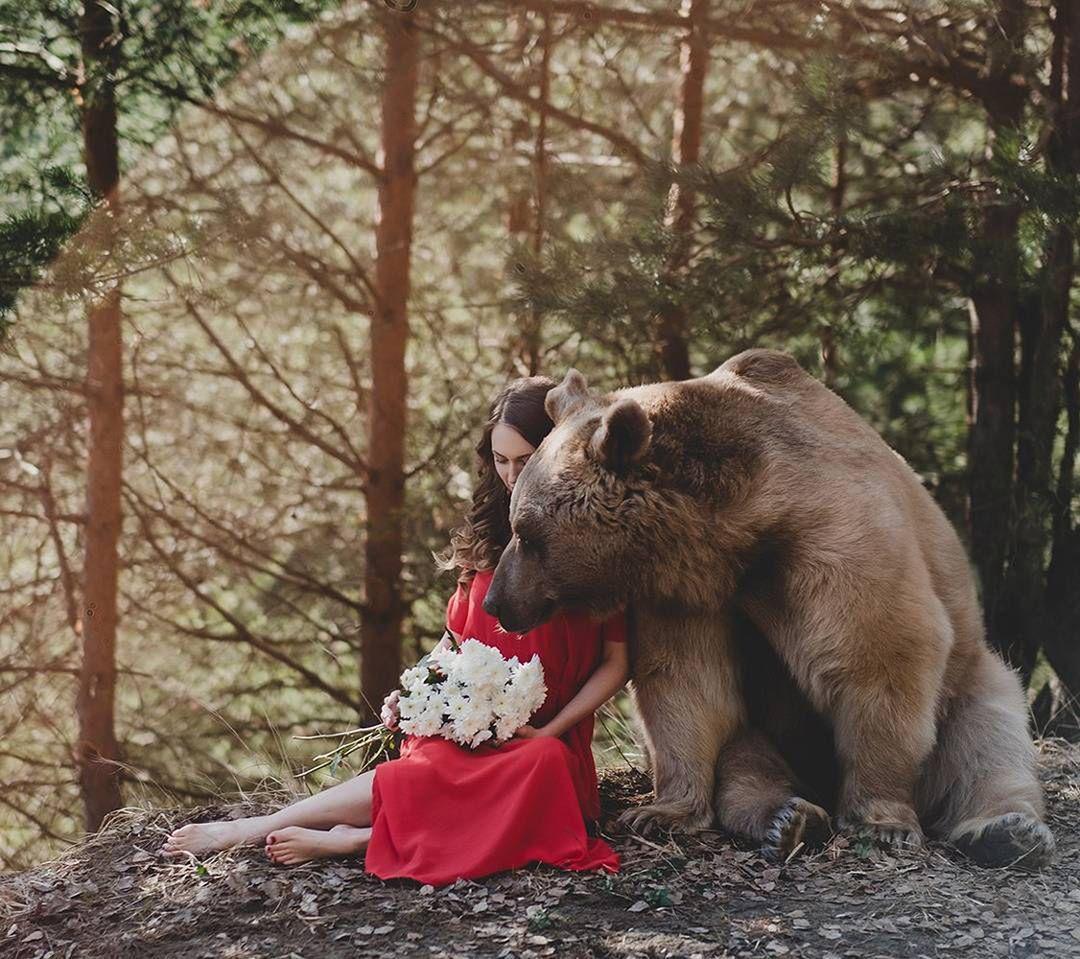 Rosyjska fotografka tworzy bajkowe portrety z pomocą... niedźwiedzia 1