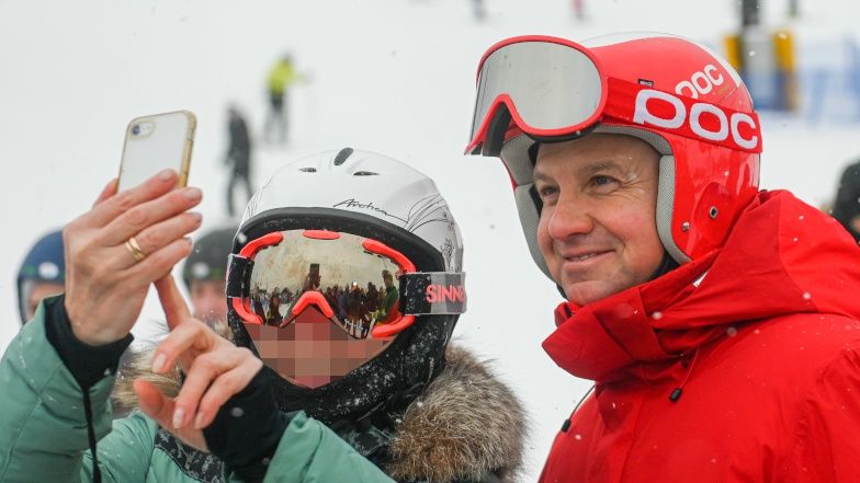 Andrzej Duda na nartach