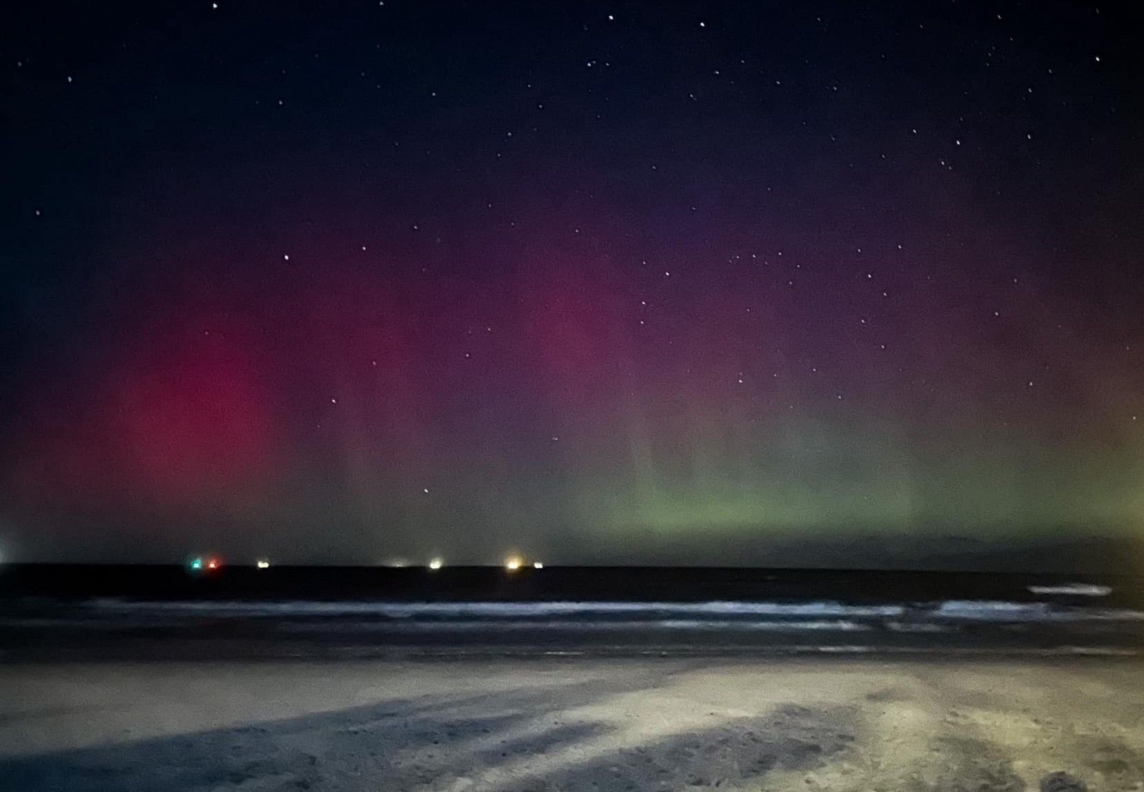 Zorza polarna widziana w Międzyzdrojach 