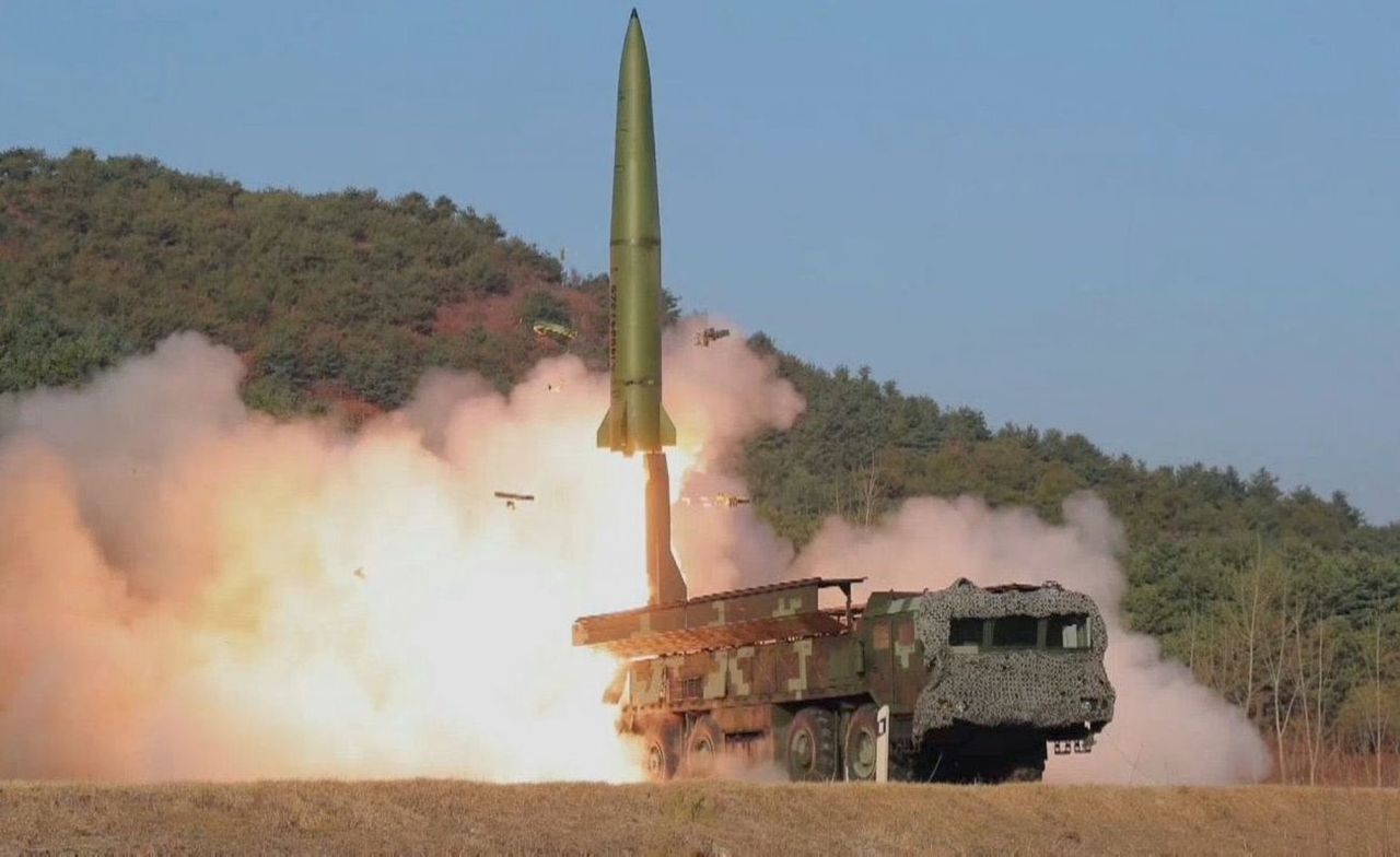 Launch of a missile from an Iskander launcher