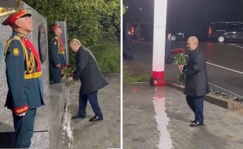 Putin złożył kwiaty przed wylotem. Upamiętnia współpracę z USA
