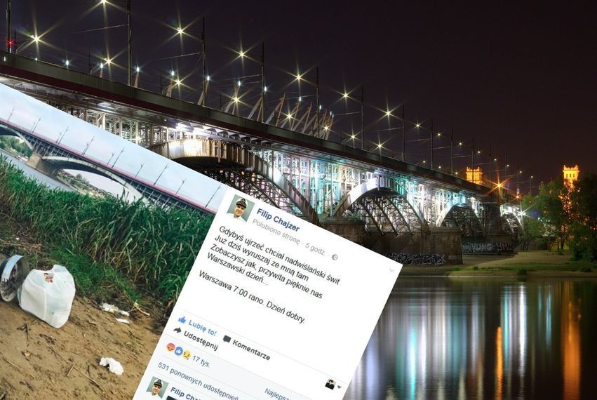 "Nadwiślański świt". Filip Chajzer znów pokazuje śmietnik nad rzeką