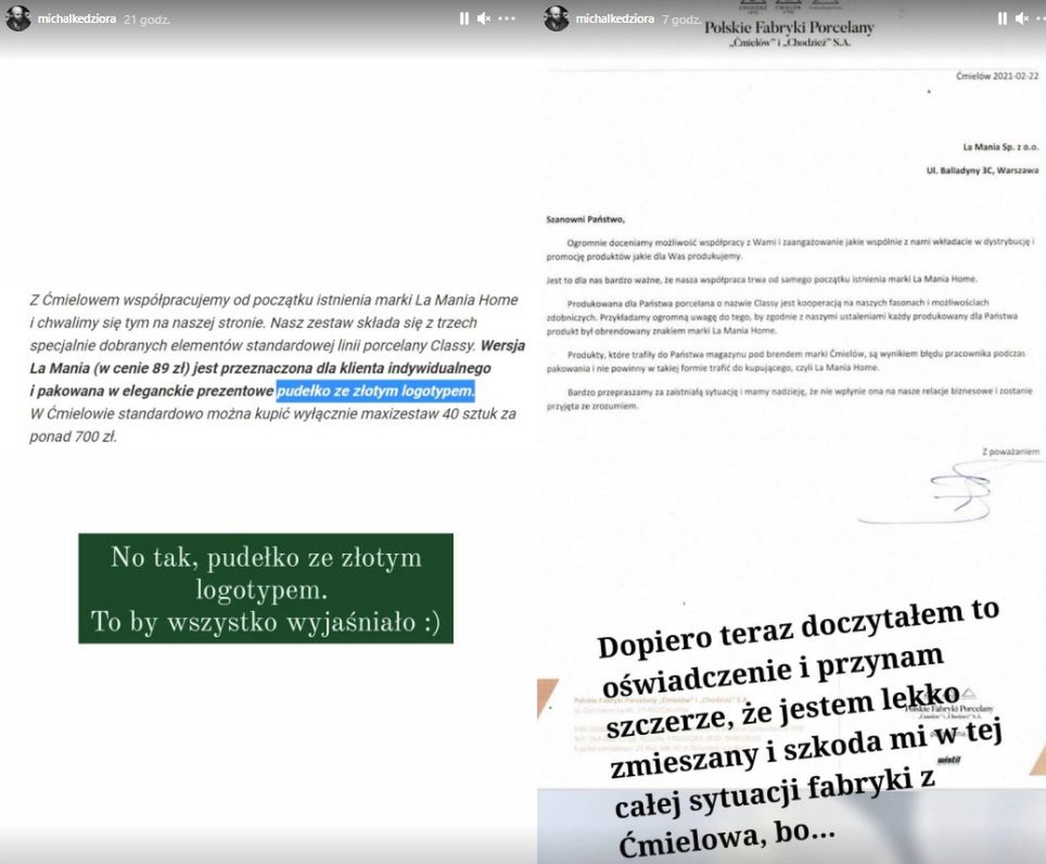 Michał Kędziora komentuje "aferę talerzową"