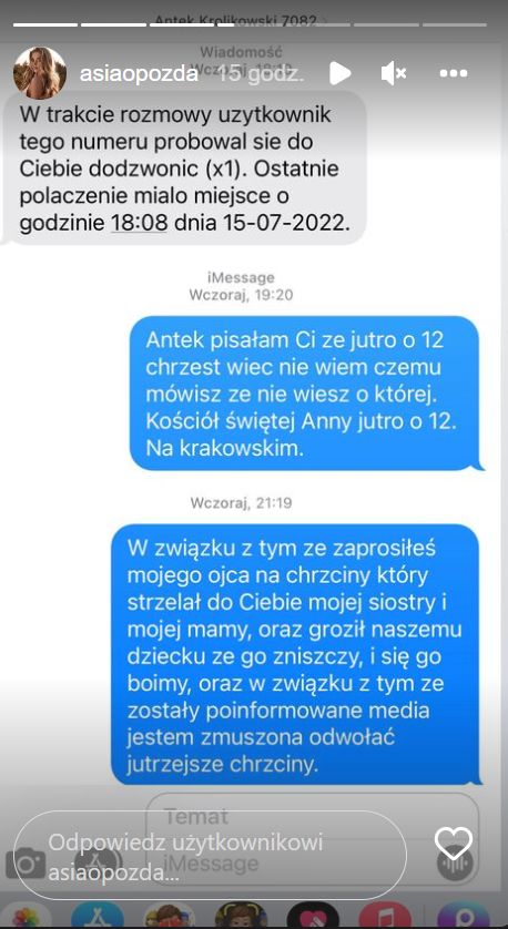 Joanna Opozda ujawniła SMS-y do Antka Królikowskiego