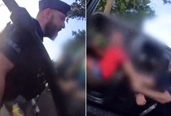 Siłą wyciągneli go z auta. Interwencja w oku kamery policji