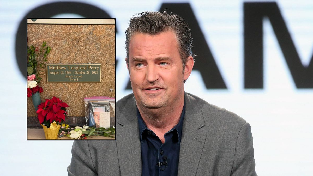 Nowa tabliczka na grobie Matthew Perry'ego
