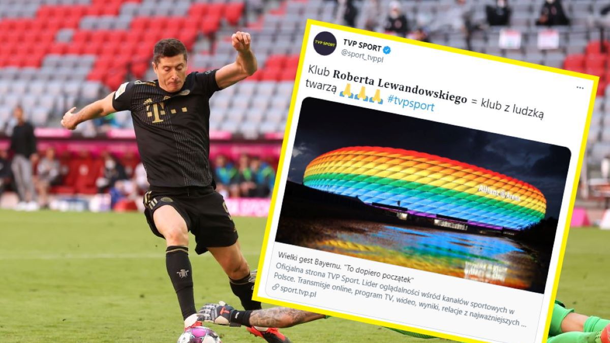 Nietypowy wpis TVP Sport. Stadion w tęczowych barwach 