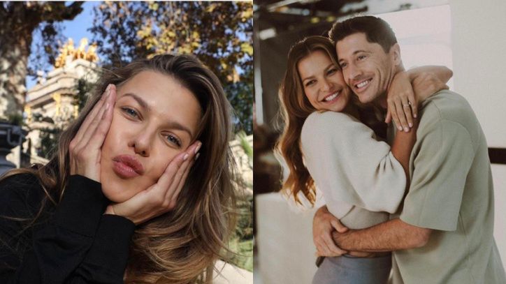 Wtuleni w siebie Anna i Robert Lewandowscy dziękują fanom za wsparcie podczas Mundialu