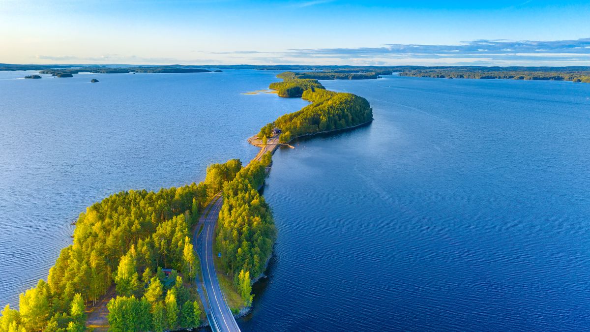 Jezioro Paijanne z lotu ptaka