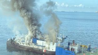 Statek Rosjan w ogniu. Pożar było widać z kosmosu