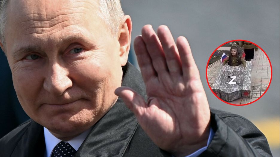 W paradach z okazji Dnia Zwycięstwa ochoczo brały udział także dzieci, których militaryzacja jest częścią propagandy Putina 