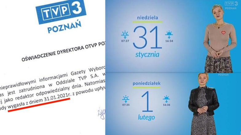 Pogodynka zwolniona z TVP Poznań pracowała PO "WYGAŚNIĘCIU" umowy?! "1 lutego była na antenie"