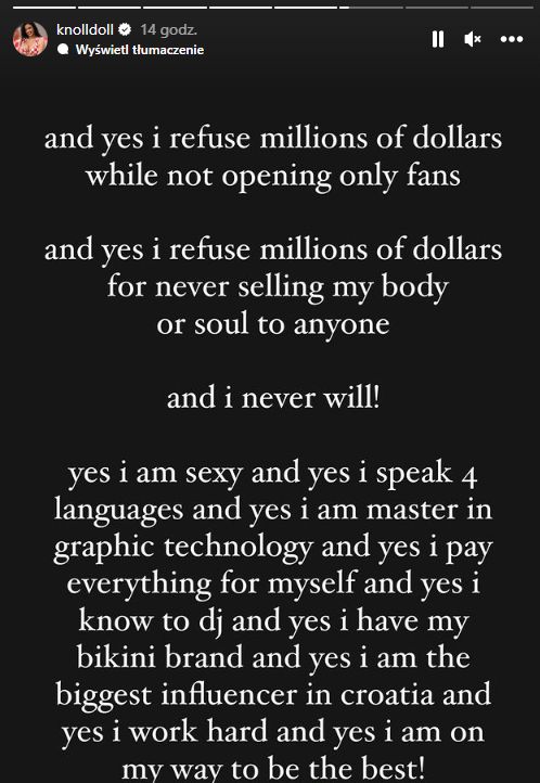 Na zdjęciu: wpis Ivany Knoll