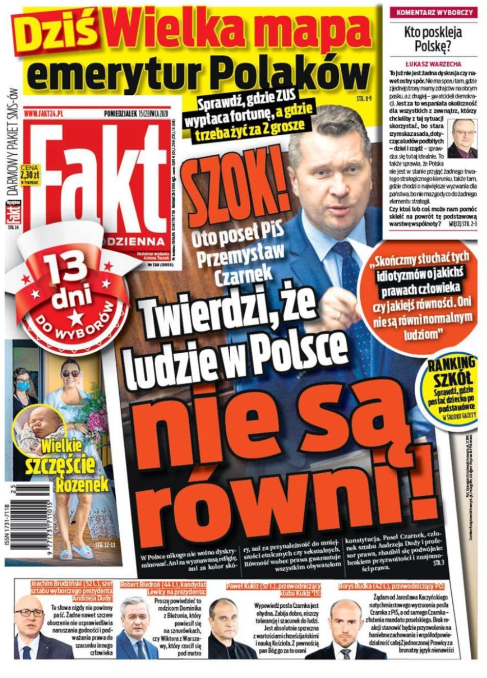 Afera mailowa. Okładka dziennika "Fakt" stała się temat rozmów w kampanii prezydenckiej