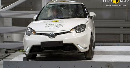6 kolejnych aut rozbitych przez Euro NCAP: Mégane, MG3, 301, C-Elysee, Golf Sportsvan, Tourneo Courier